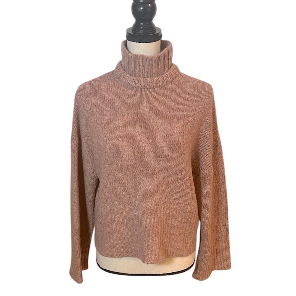 Naadam Marled Pink Cashmere Turtleneck Sweater Sz-S